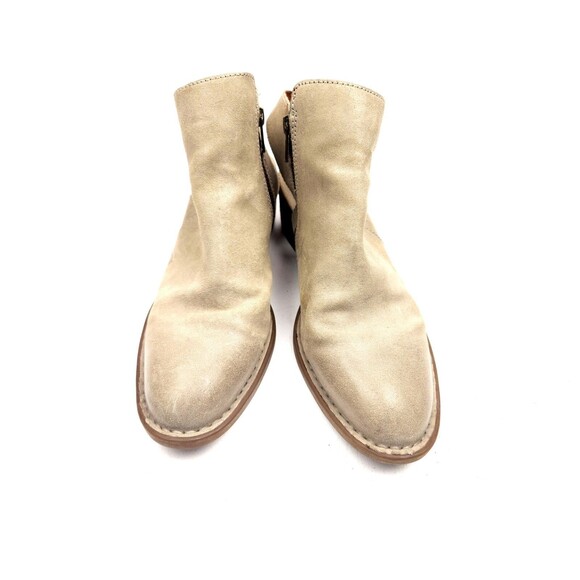 Born Boots Womens 10 M Margrit Side Zip Slingback Ankle Bootie Beige Heels - Picture 5 of 8